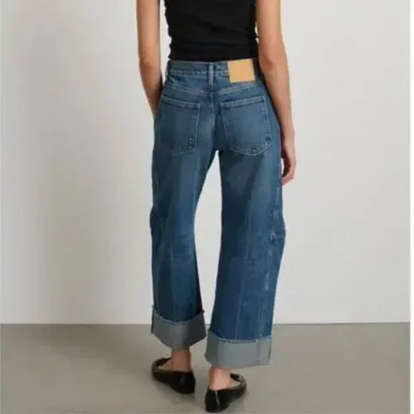 B Sides Relaxed Cuffed Lasso Jean Vista Blue sz 25 - Picture 3 of 8